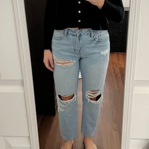distressed boyfriend jeans